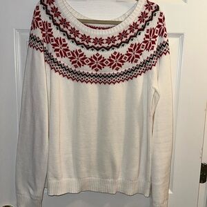 Women’s Kim Roger’s Ivory Fair isle Christmas Sweater in XL